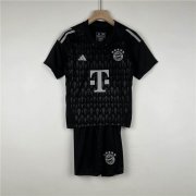 Kids Bayern Munich 23/24 Away Black Football Shirt Soccer Suits (Shirt+Shorts)