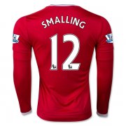 Manchester United LS Home 2015-16 SMALLING #12 Soccer Jersey