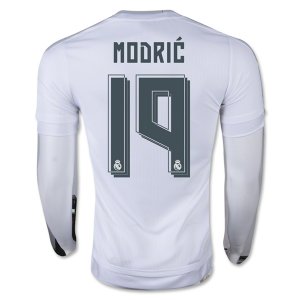 Real Madrid LS Home 2015-16 MODRIC #19 Soccer Jersey