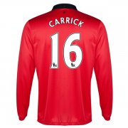 13-14 Manchester United #16 Carrick Home Long Sleeve Jersey Shirt