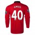 13-14 Manchester United #40 AMOS Home Long Sleeve Jersey Shirt