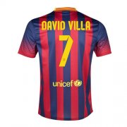 13/14 Barcelona #7 David Villa Home Shirt