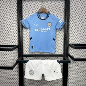 Kids Manchester City 24/25 Home Kit (Shirt+Shorts)