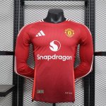 Authentic Manchester United 24/25 Home Match Shirt - Long Sleeve