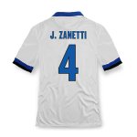 13-14 Inter Milan #4 J.Zanetti Away White Soccer Jersey Shirt