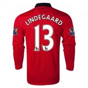 13-14 Manchester United #13 LINDEGAARD Home Long Sleeve Jersey Shirt