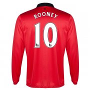 13-14 Manchester United #10 Rooney Home Long Sleeve Jersey Shirt