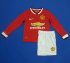 Kids Manchester United 14/15 Long Sleeve Home Soccer Kit(Shirt+Shorts)