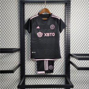 Kids Inter Miami 22/23 Away Black Football Kit Soccer Kit (Jersey+Shorts)