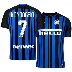 Inter Milan Home 2017/18 #7 Geoffrey Kondogbia Soccer Jersey Shirt