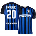 Inter Milan Home 2017/18 #20 Borja Valero Soccer Jersey Shirt