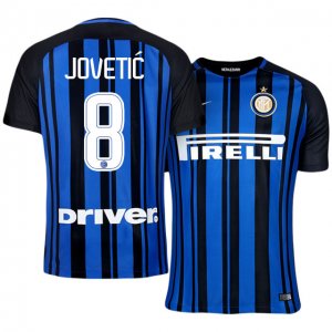 Inter Milan Home 2017/18 #8 Stevan Jovetic Soccer Jersey Shirt