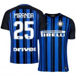 Inter Milan Home 2017/18 #25 Joao Miranda Soccer Jersey Shirt