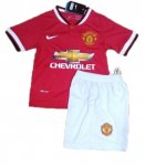 Kids Manchester United 14/15 Home Soccer Jersey Kit(Shirt+shorts)