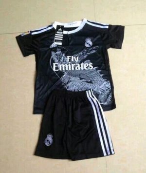 Kids Real Madrid 14/15 Black Dragon Soccer Kit(Shirt+Shorts)