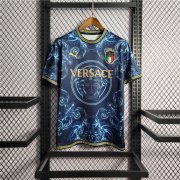 Italy X Versace Football Shirt Blue Soccer Jersey