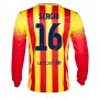 13-14 Barcelona #16 Sergio Away Long Sleeve Soccer Jersey Shirt