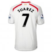 13-14 Liverpool #7 SUAREZ Away White Soccer Jersey Shirt