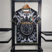 Italy X Versace Football Shirt Black Soccer Jersey