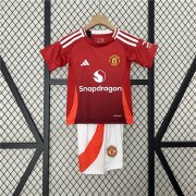 Kids Manchester United 24/25 Home Soccer Kit (Shirt+Shorts)