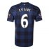 13-14 Manchester United #6 EVANS Away Black Jersey Shirt