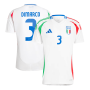 UEFA Euro 2024 Italy Football Shirt Away White Jersey DIMARCO #3