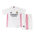 Kids Real Madrid 20-21 Home White Jersey Kit(Shirt+Short)