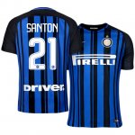 Inter Milan Home 2017/18 #21 Davide Santon Soccer Jersey Shirt