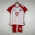 Kids Bayern Munich 23/24 Home Red Football Shirt Soccer Suits (Shirt+Shorts)