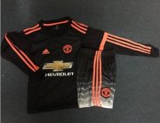 Kids Manchester United 2015-16 Third Long Sleeve Kits(Shirt+Shorts)