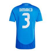 UEFA Euro 2024 Italy Football Shirt Home Blue Jersey DIMARCO #3