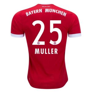 Bayern Munich Home 2017/18 Muller #25 Soccer Jersey Shirt