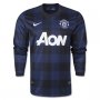 13-14 Manchester United #34 COLE Away Black Long Sleeve Jersey Shirt