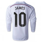 Real Madrid 14/15 JAMES #10 LS Home Soccer Jersey