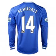 13-14 Chelsea #14 SCHURRLE Home Long Sleeve Jersey Shirt