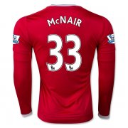 Manchester United LS Home 2015-16 MCNAIR #33 Soccer Jersey