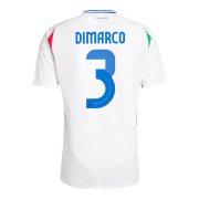 UEFA Euro 2024 Italy Football Shirt Away White Jersey DIMARCO #3