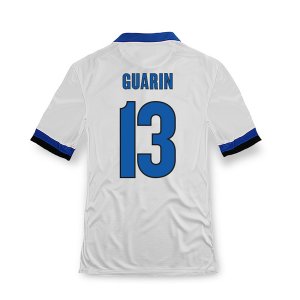 13-14 Inter Milan #13 Guarin Away White Soccer Jersey Shirt