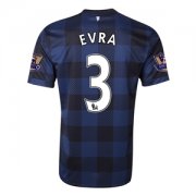 13-14 Manchester United #3 EVRA Away Black Jersey Shirt