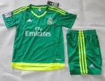 Kids Real Madrid 2015-16 Goalkeeper Soccer Kits(Shirt+Shorts)