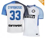 Inter Milan Away 2017/18 #33 Danilo D'Ambrosio Soccer Jersey Shirt