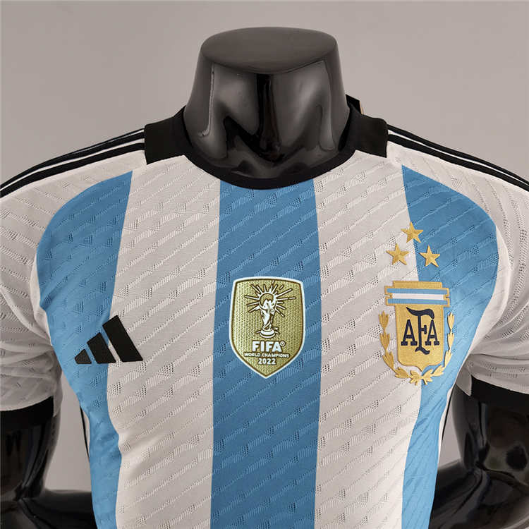 Argentina 2022 3 Stars Version Soccer Jersey Football Shirt (Player Version) - Click Image to Close