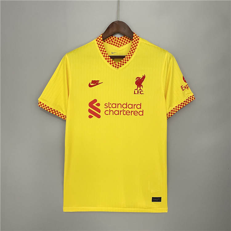 Liverpool 21-22 Third Yellow Soccer Jersey Football Shirt ...